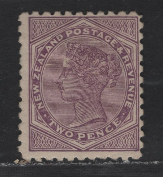 Lot 188 New Zealand SG#272w 2d Bright Purple Queen Victoria, 1895-1900 Second Queen Victoria Sideface Issue, A FOG Single, Perf 11, Sideways Inverted Double Lined Star & NZ Wmk