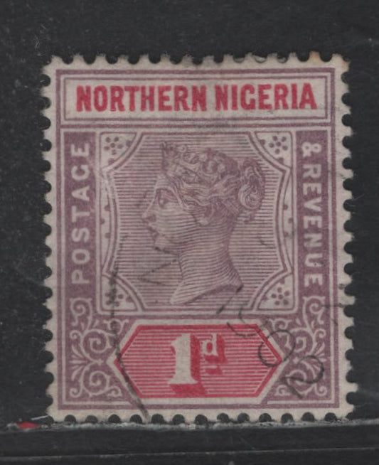 Lot 211 Northern Nigeria SG#2 1d Dull Mauve & Carmine Queen Victoria, 1900 Queen Victoria Keyplate Issue, A Very Fine Used Single, Postally Used Example, Light 1902 CDS Cancel