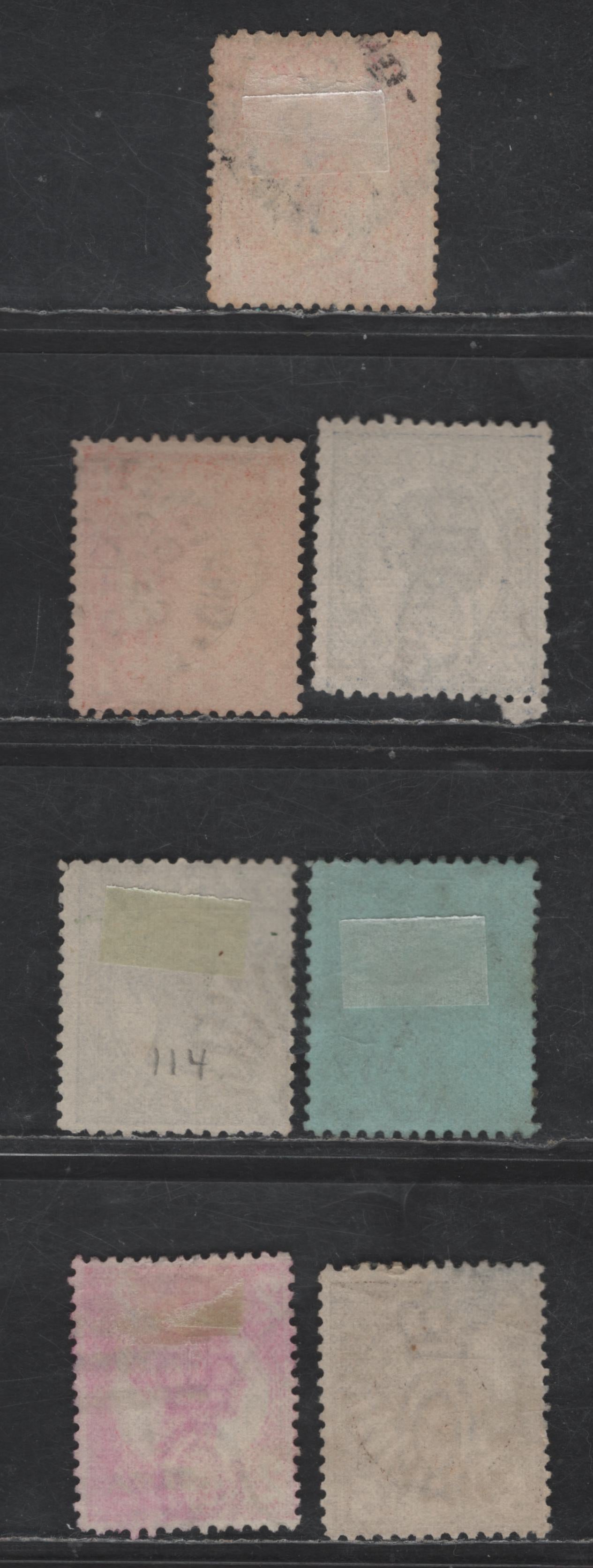 Lot 220 Queensland SG#233-236, 238, 246 1d - 5d Vermillion - Purple Brown Queen Victoria, 1897-1908 Sidefaces With Numerals In Corners Issue, 6 Fine Used Singles