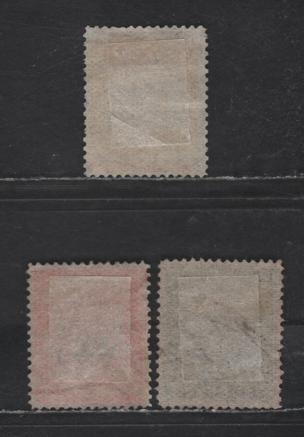 Lot 223 (C) Rhodesia SG#1, 5, 8 1d, 1/- & 5/- Black, Vermillion & Orange Yellow Arms, 1892-1893 Coat of Arms Issue, 3 Fine/Very Fine Used Singles, Revenue Cancels