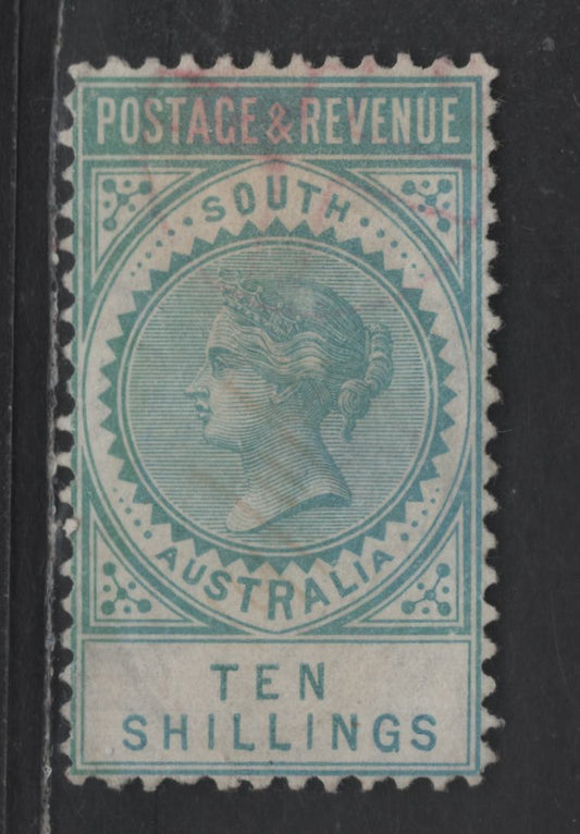 Lot 243 (C) South Australia SG#197 10/- Green Queen Victoria, 1886-1896 Postage & Revenue Issue, A Very Fine Used Single