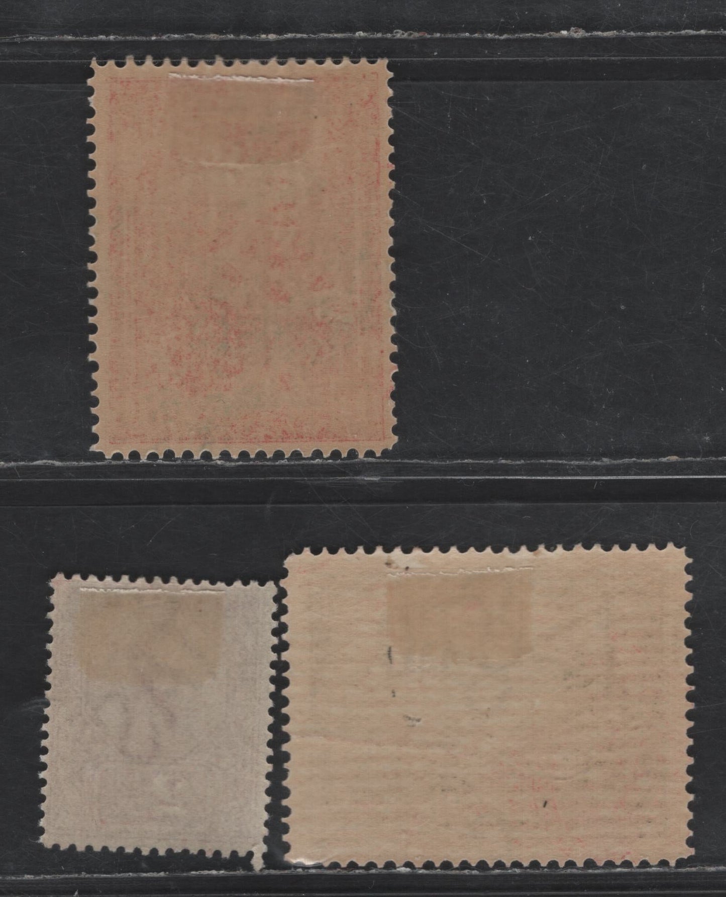 Lot 254 Tasmania SG#217, 237, 240c 2.5d - 1d Purple - Carmine Queen Victoria - Mount Wellington, 1892-1902 Keyplate & Pictorial Issues, 3 F/VFOG Singles, V Over Crown Wmk