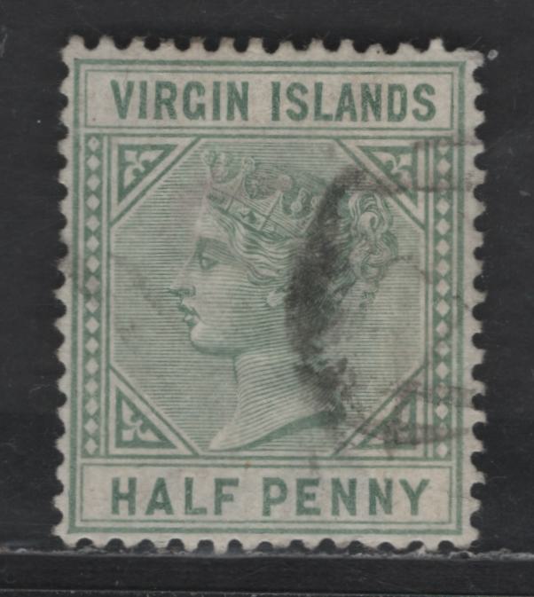 Lot 269 (C) Virgin Islands SG#27 1/2d Dull Green Queen Victoria, 1883-1884 Queen Victoria Imperium Keyplates Issue, A Very Fine Used Single