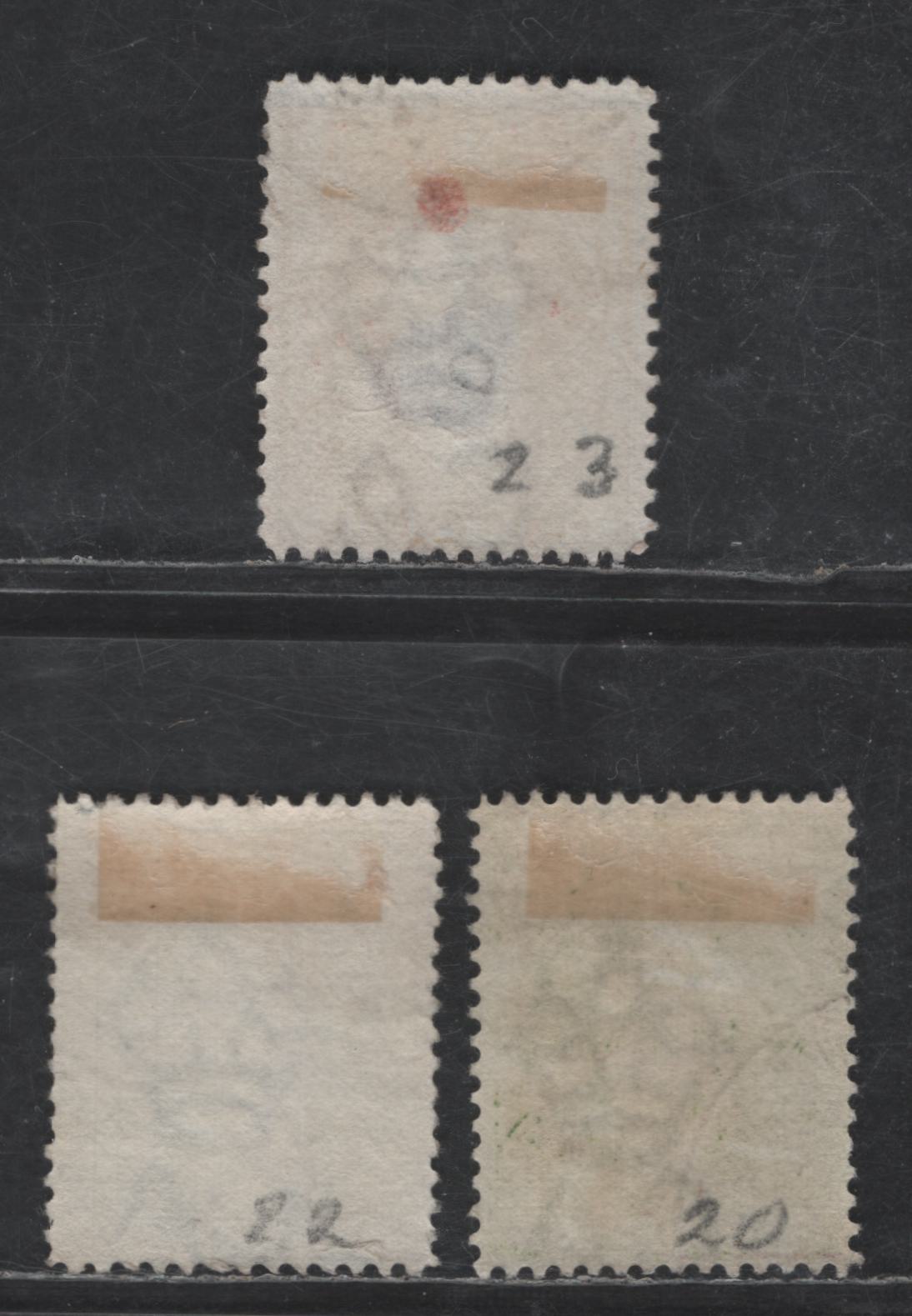 Lot 270 (C) Virgin Islands SG#43, 45-46 1/2d - 4d Yellow Green - Brown Queen Victoria, 1899 St Ursula Definitives, 3 Fine/Very Fine Used Singles
