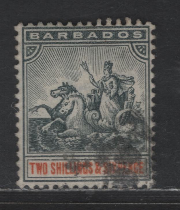 Lot 27 Barbados SG#114 2/6 Blue Black & Orange Badge of the Colony, 1892-1903 Badge of the Colony Issue, A Fine Used Single