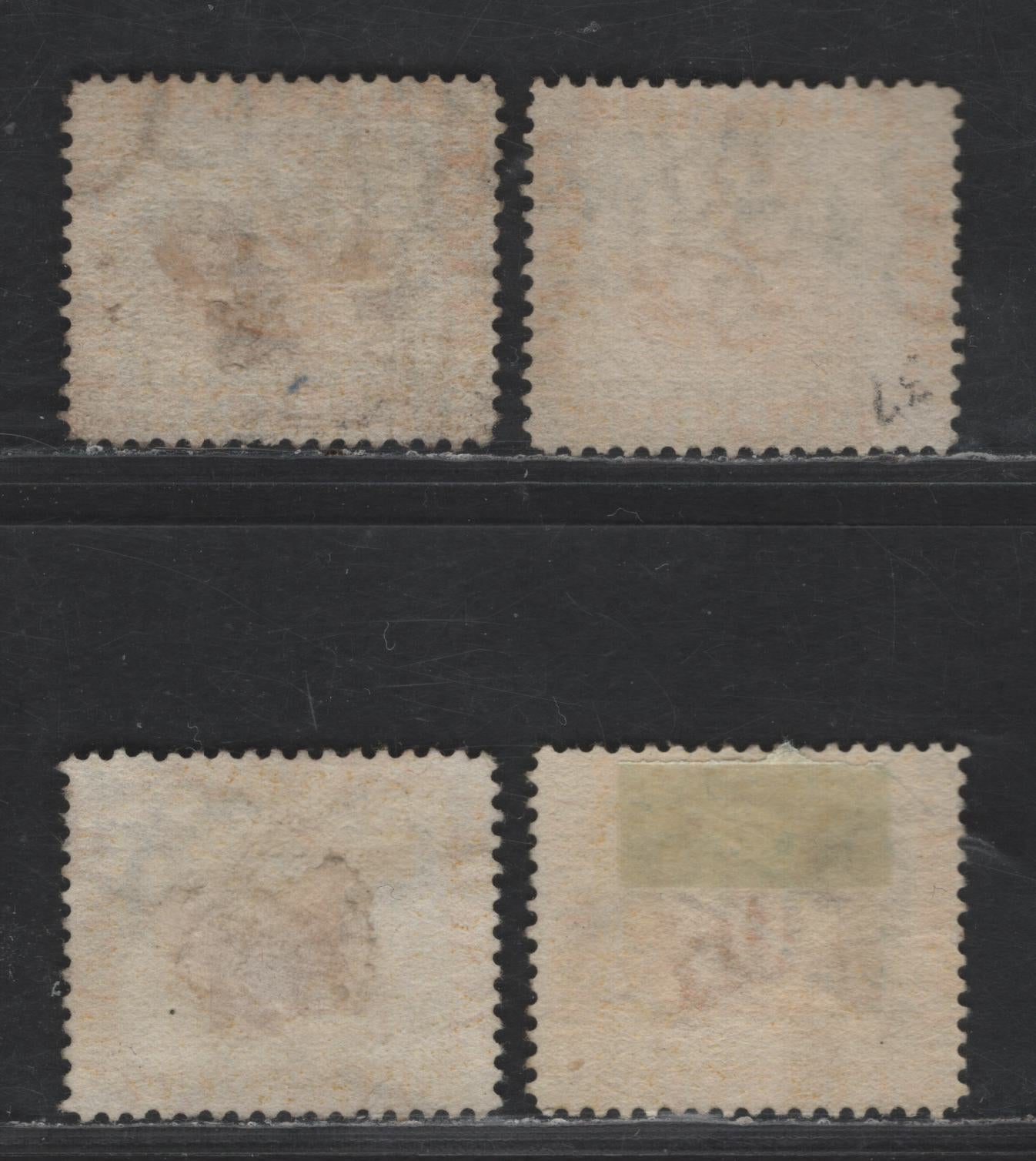 Lot 272 (C) Western Australia SG#71, 71bw, 76w, 77 2d - 1d Chrome Yellow - Yellow Ochre Swans, 1876-1885 Engraved Swans Issue, 4 Very Fine Used Singles, Various Watermarks, Perf 14