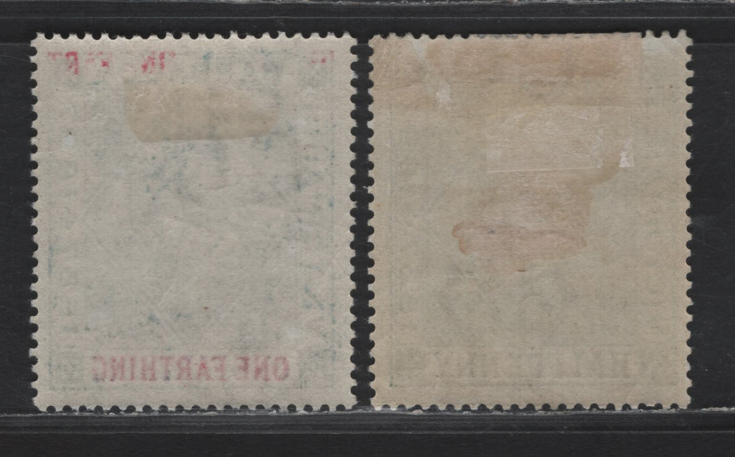 Lot 28 Barbados SG#116-117 1/4d - 1/2d Gray & Carmine - Dull Green Seahorses & Carridge, 1897 Diamond Jubilee Issue, 2 VFOG Singles