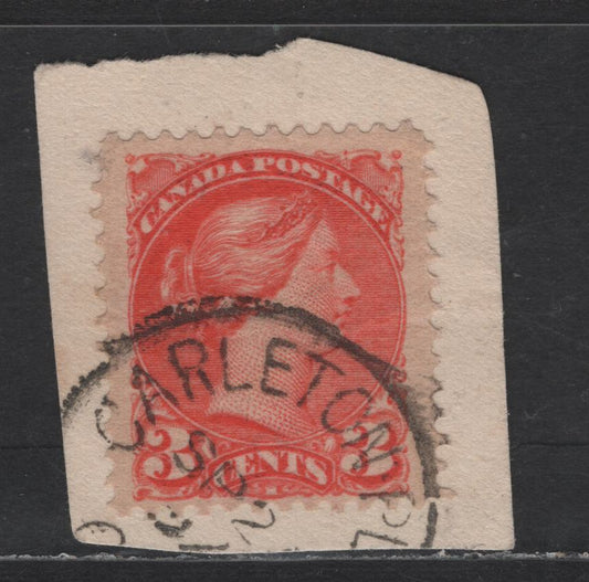 Lot 291 Canada #41 3c Deep Orange Vermillion Queen Victoria, 1888-1897 Small Queen Issue, A Very Fine Used Single, Late Second Ottawa Printing, Paper 2O-C, Carleton Place Cancel In Toronto On Piece