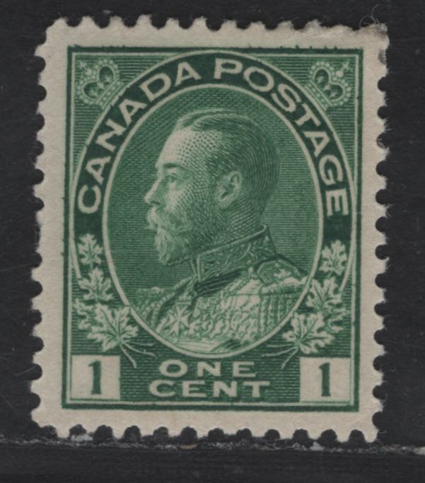 Lot 296 Canada #104ii 1c Dark Yellow Green King George V, 1911-1928 Admiral Issue, A VFOG Single, Retouched Frameline