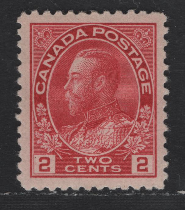 Lot 303 Canada #106c 2c Rose Carmine King George V, 1911-1928 Admiral Issue, A VFOG Single, Weakly Retouched Frameline