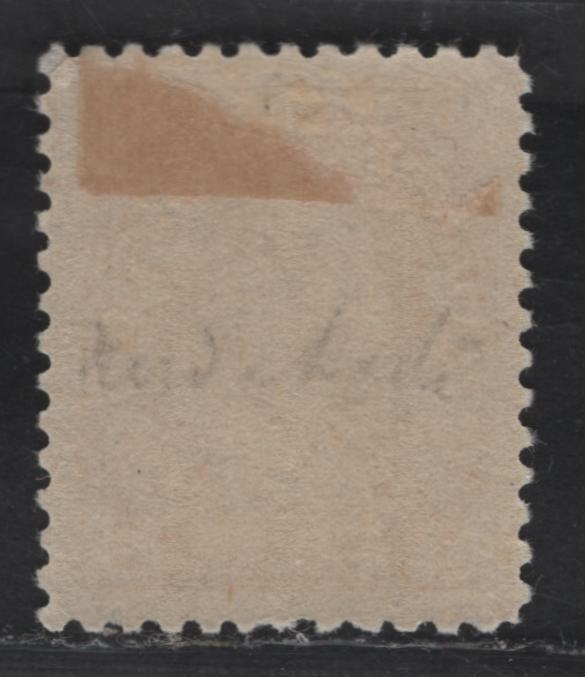 Lot 312 Canada #108b 3c Yellow Brown King George V, 1911-1928 Admiral Issue, A VFOG Single, Wet Printing, Weakly Retouched Frameline