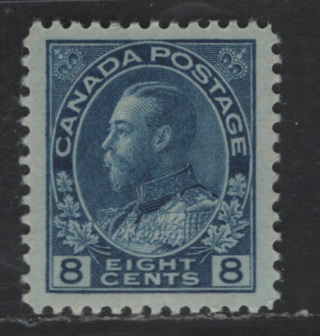 Lot 347 Canada #115 8c Deep Bright Blue King George V, 1911-1928 Admiral Issue, A VFOG Single, Dry Printing, Redrawn Frameline, Streaky Gum