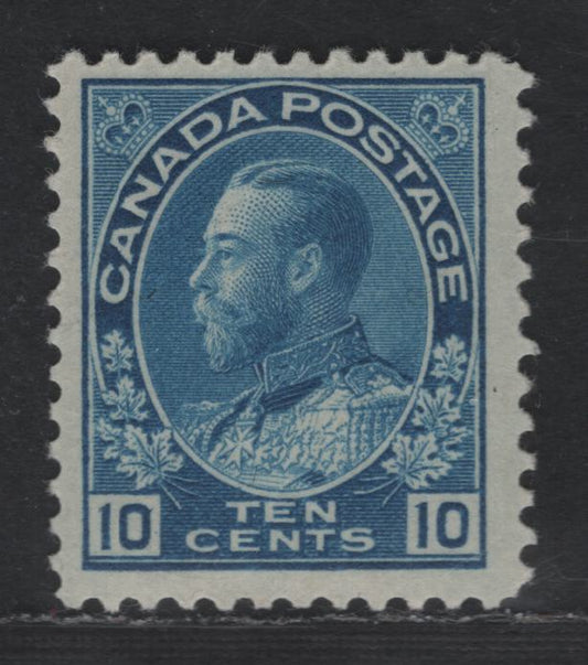 Lot 352A Canada #117 10c Bright Blue King George V, 1911-1928 Admiral Issue, A FOG Single, Wet Printing, Weakly Retouched Frameline