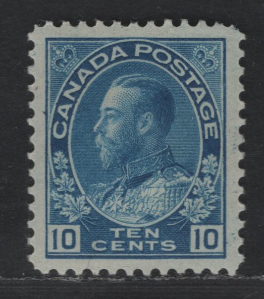 Lot 353 Canada #117 10c Blue King George V, 1911-1928 Admiral Issue, A VFOG Single, Wet Printing, Normal Frameline