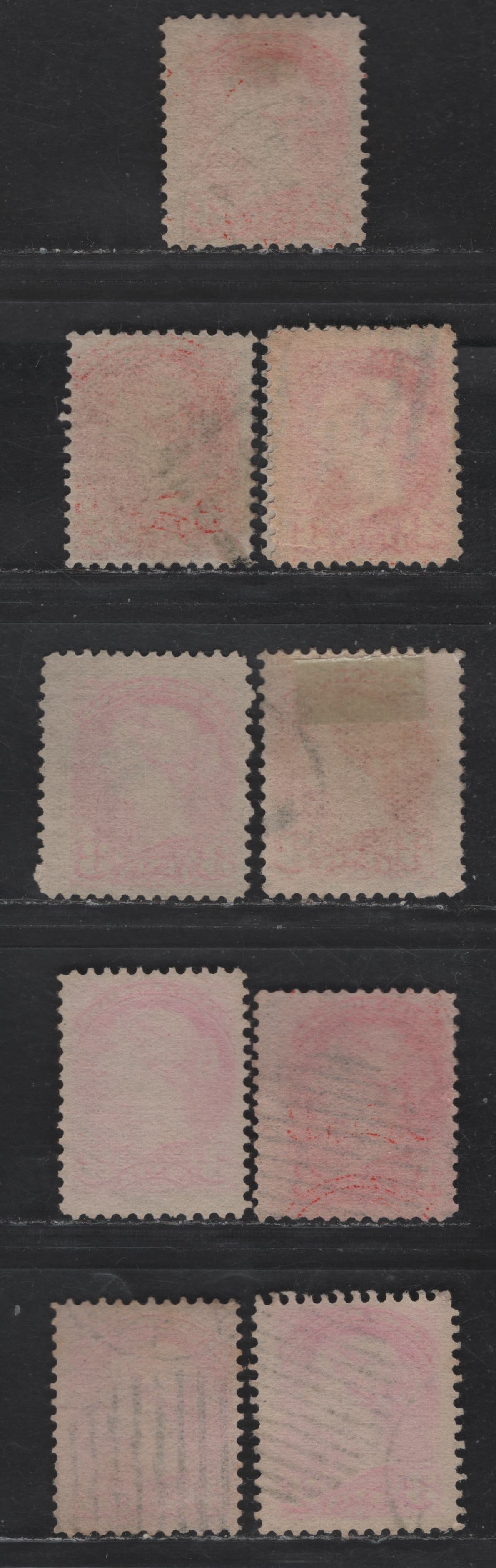 Lot 366 Canada #41 3c Vermillion Queen Victoria, 1888-1897 Small Queen Issue, 10 Fine Used Singles, Early & Late Second Ottawa Printings, Paper 2O-II