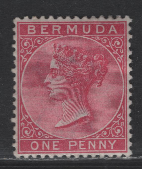 Lot 55 Bermuda SG#24a 1d Aniline Carmine Queen Victoria, 1880 Queen Victoria Keyplate Issue, A VFOG Single