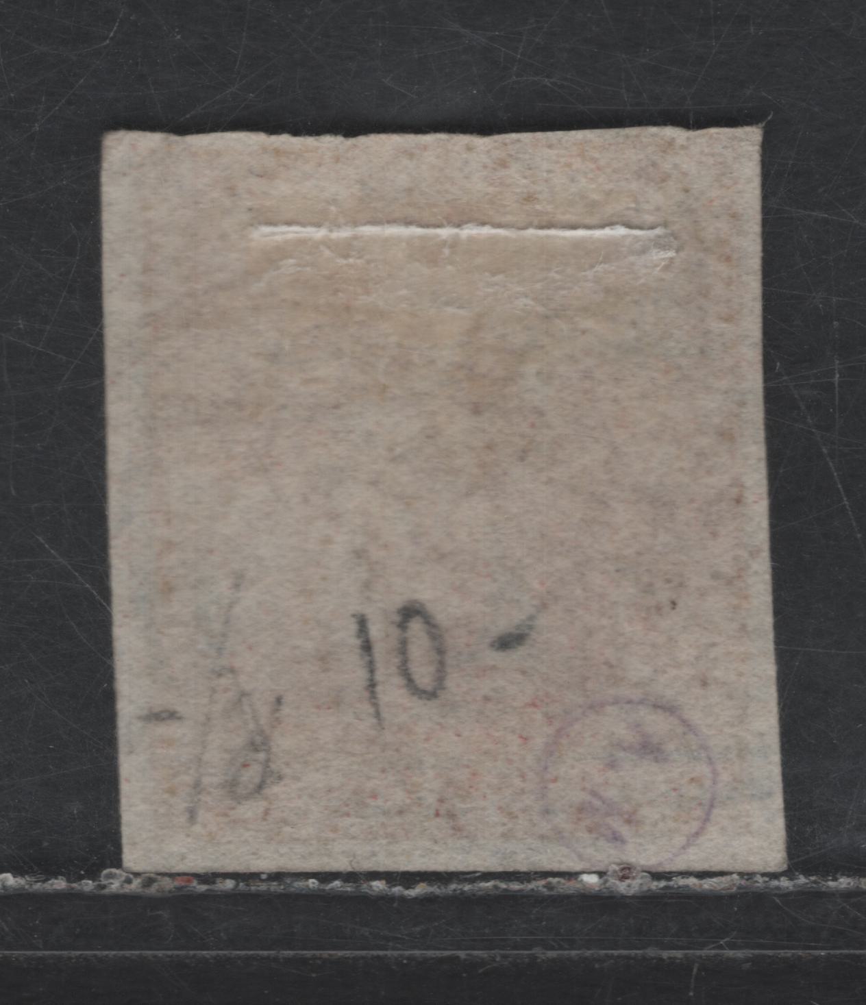 Lot 6 Barbados SG#11 6d Pale Rose Red Britannia, 1852-1855 Britannia Issue, A Fine Used Imperf Single, White Paper, No Watermark