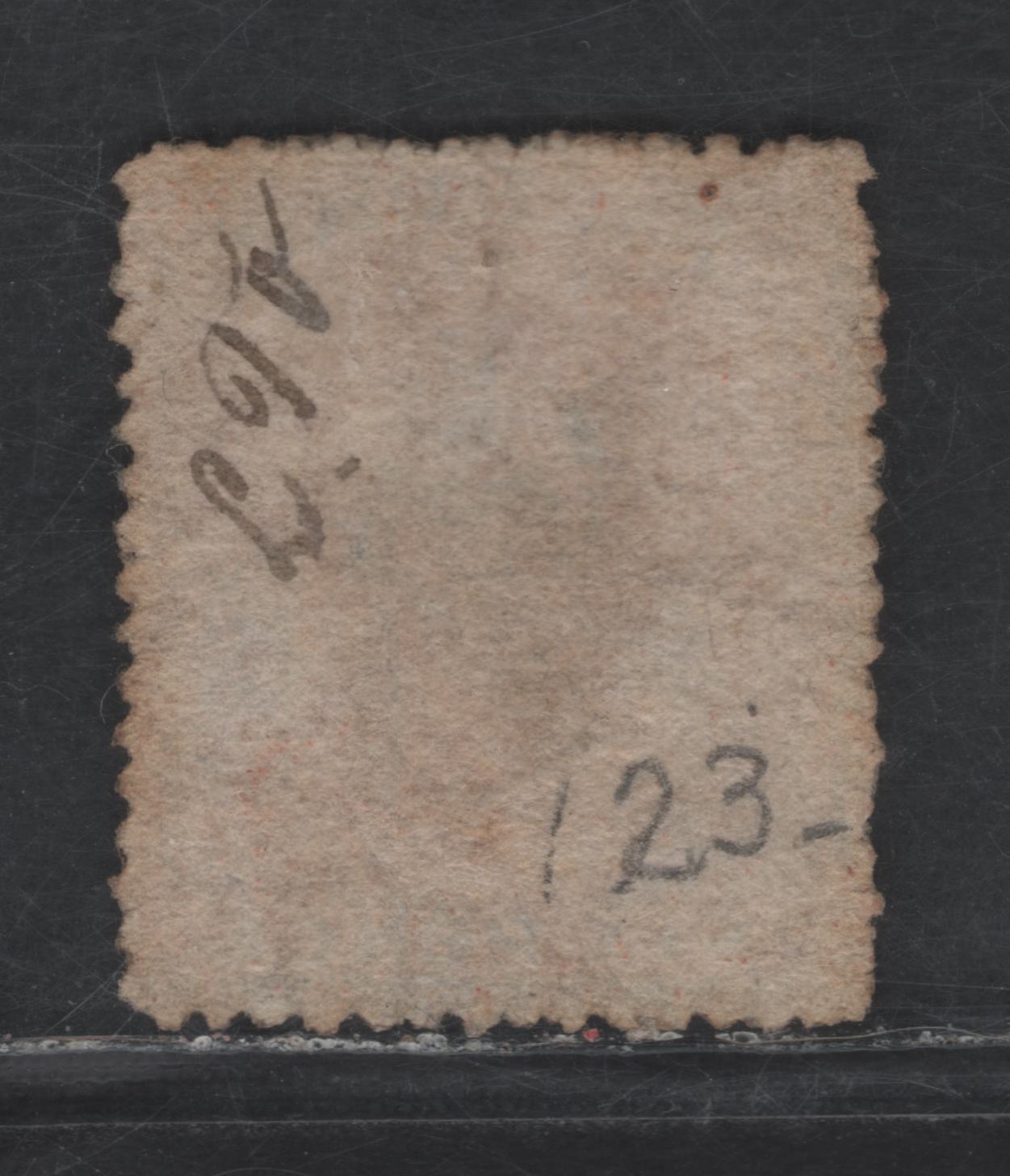 Lot 8 Barbados SG#32 6d Dull Orange Vermillion Britannia, 1861-1870 Britannia Issue, A Fine Used Single, Rough Perf 14-16, No Watermark