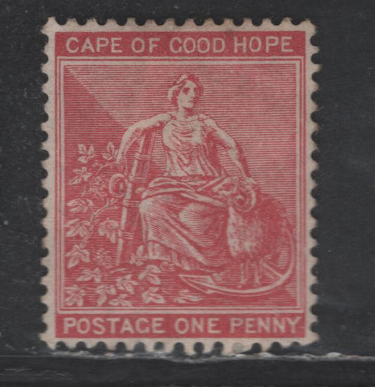 Lot 82 Cape Of Good Hope SG#41 1d Rose Red Seated Hope, 1882-1883 Seated Hope Issue, A Very Fine Unused Single, Without Gum, Well Centered & Fresh