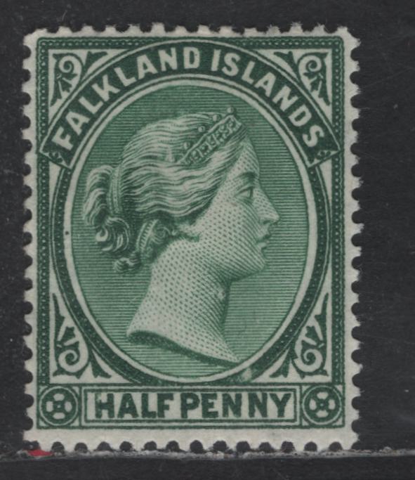 Lot 97 (C) Falkland Islands SG#15 1/2c Blue Green Queen Victoria, 1883-1886 Bradbury Wilkinson Engraved Queen Victoria Issue, A Very Fine Unused Single, No Gum