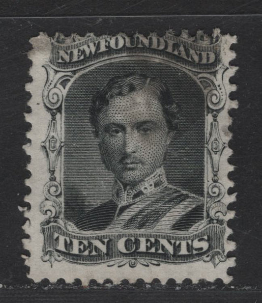 Lot 12 Newfoundland #27 10c Black Prince Albert, 1865-1894 First Cents Issue, A Good Used Single, Small Corner Crease At UL