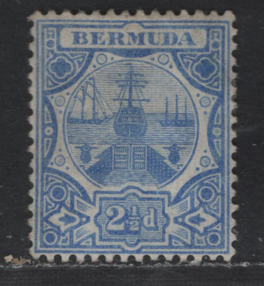 Lot 127 Bermuda SG#41 25d Blue Dry Docks, 1906-1910 Dry Docks Definitives, A VFOG Single, Multiple Crown CA Wmk