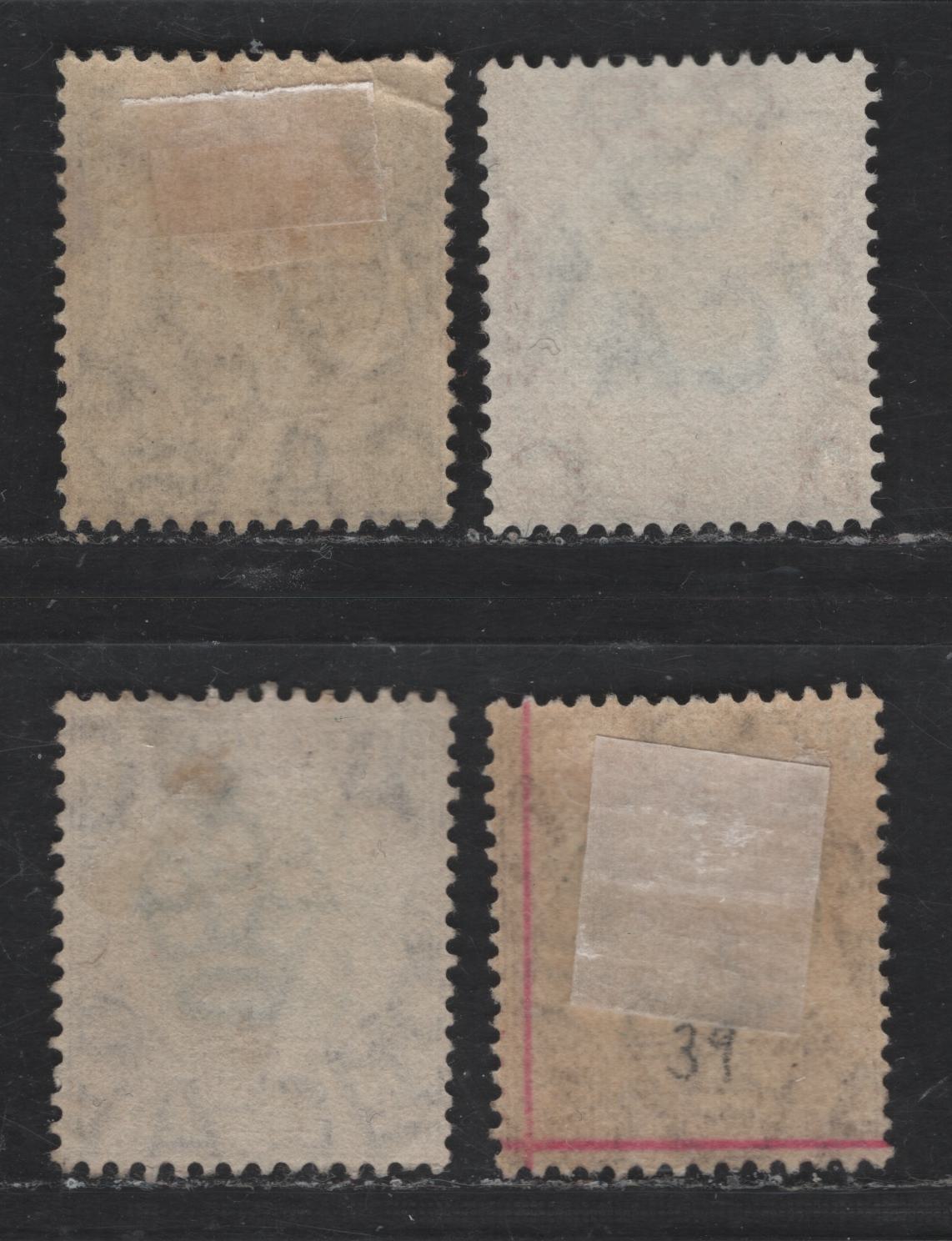 Lot 129 (C) Bermuda SG#34, 39, 42 1/4d - 4d Brown & Violet - Blue & Chocolate Dry Docks, 1906-1910 Dry Docks Definitives, 4 Very Fine Used Singles, Multiple Crown CA Wmk, 2 Shades Of 4d