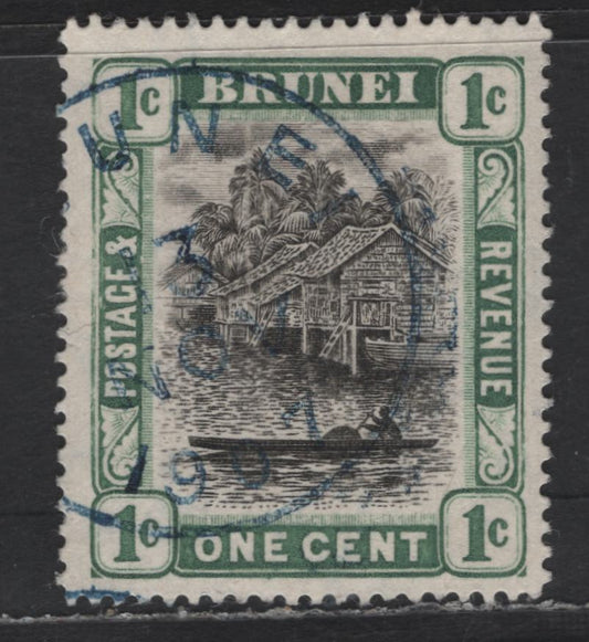 Lot 140 Brunei SG#23 1c Black & Pale Green View of Brunei River, 1907-1910 View of Brunei River Issue, A Very Fine Used Single