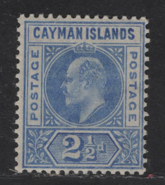 Lot 151 Cayman Islands SG#10 25d Bright Blue King Edward VII, 1905 King Edward VII Keyplates Issue, A FOG Single, Multiple Crown CA Wmk