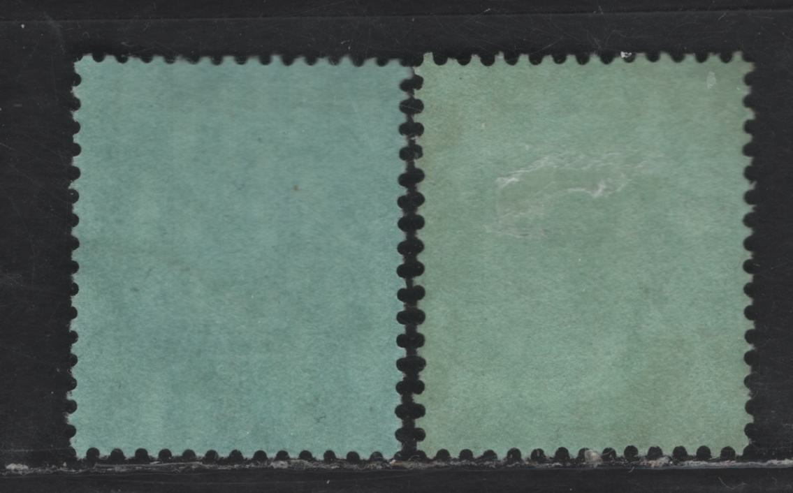 Lot 157 (C) Cayman Islands SG#31, 33 Black on Green Black on Green King Edward VII, 1908 King Edward VII Universal Keyplates Issue, 2 Very Fine Used Singles, Crown CA & Multiple Crown CA Wmks