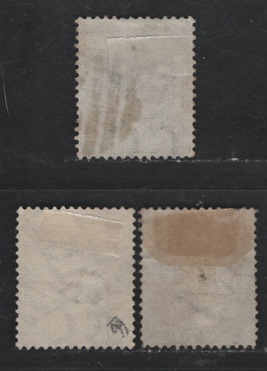 Lot 159 Ceylon SG#123-124a 4c - 8c Rosy Mauve - Orange Yellow & Yellow Queen Victoria, 1872-1880 Queen Victoria Keyplates Issue, 3 Very Good/Fine/Very Fine Used Singles, Crown CC Wmk