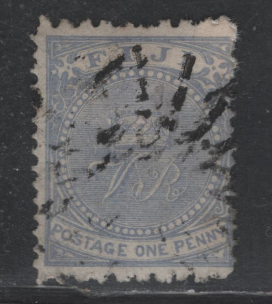 Lot 174 (C) Fiji SG#46 1d Ultramarine Emblems, 1878-1899 Emblems Issue, A Fine Used Single, Perf 10x12.5