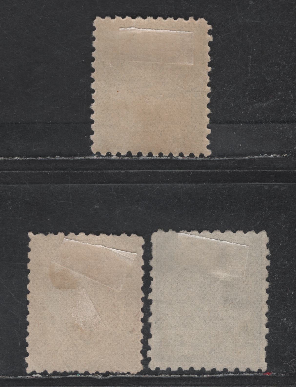 Lot 178 Fiji SG#76, 88, 89a 1/2d - 2d Slate Gray = Emerald Emblem - Native Canoe, 1891-1898 Native Canoe & Emblem Issue, 3 Fine Used Singles Perfs 10 (1/2d) & 11 (Rest), ,