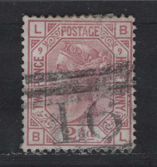 Lot 192 (C) Great Britain SG#141 2.5d Rosy Mauve Queen Victoria, 1873-1880 Queen Victoria Surface Printed Issue, A Very Good Used Single, Large Colored Corner Letters, Orb Wmk, Light Horizontal Crease.