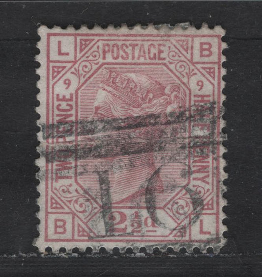 Lot 192 (C) Great Britain SG#141 2.5d Rosy Mauve Queen Victoria, 1873-1880 Queen Victoria Surface Printed Issue, A Very Good Used Single, Large Colored Corner Letters, Orb Wmk, Light Horizontal Crease.