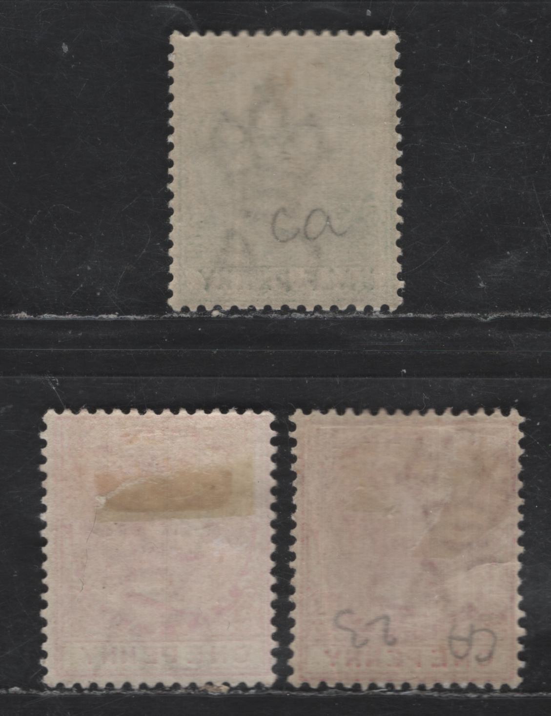 Lot 226 Lagos SG#21-22 1/2d - 1d Dull Green - Rose Carmine Queen Victoria, 1884-1903 Queen Victoria Keyplate, 2 F/VFOG Singles, Plates 1 & 2