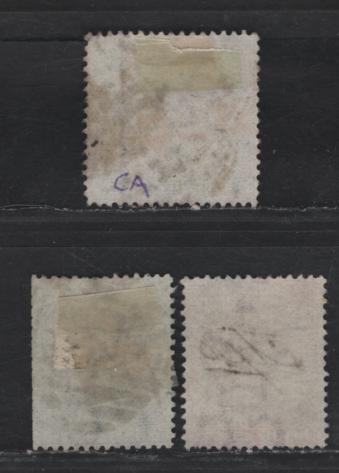 Lot 241 Straits Settlements SG#12, 15, 17 4c - 30c Rose - Claret Queen Victoria, 1867-1872 Queen Victoria Keyplates Issue, 3 Fair/Very Good/Fine Used Singles, Crown CC Wmk