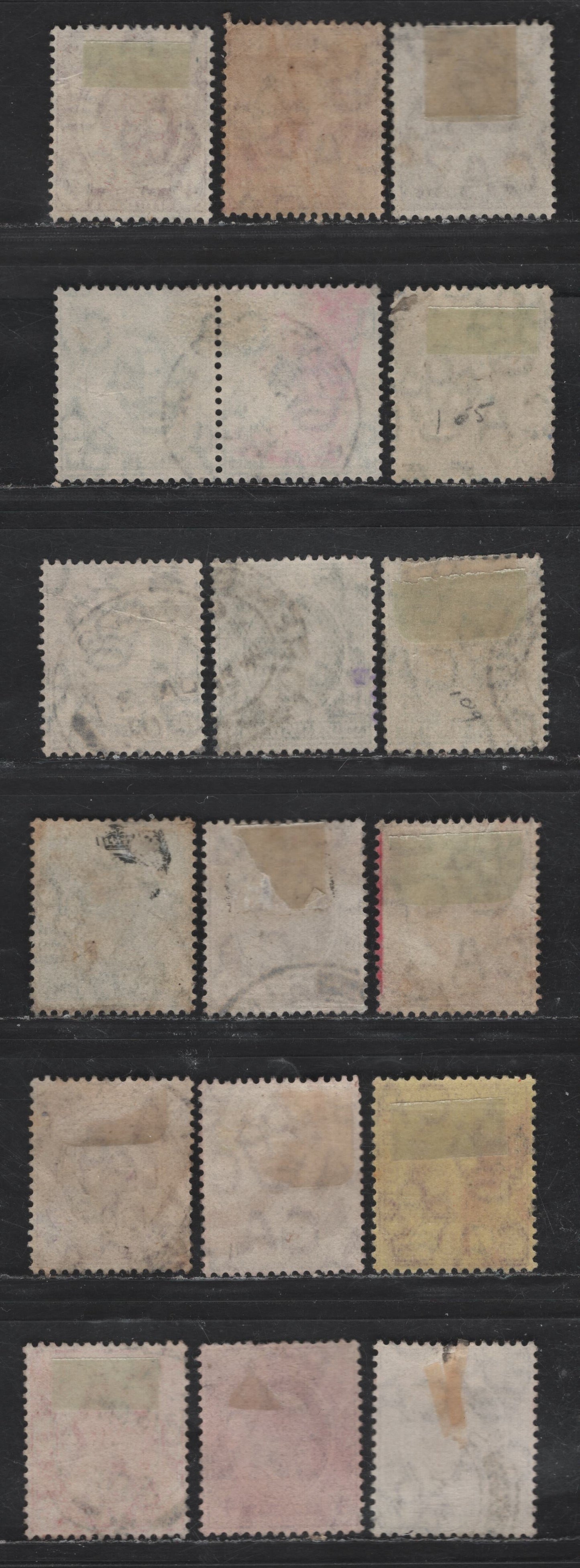Lot 247 Straits Settlements SG#127, b, 128-b, 132 1c - 4c Deep Green - Dull Purple King Edward VII, 1904-1912 Kign Edward VII Keyplates, 18 Fine/Very Fine Used Singles, Multiple Crown CA Wmk, Chalk Surfaced Paper Examples of The 3c & 4c