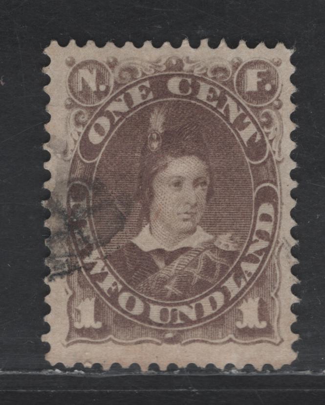 Lot 25 Newfoundland #42 1c Gray Brown Edward Prince of Wales, 1880-1896 4th Cents Issue, A Very Fine Used Single, Vertical Wove Paper