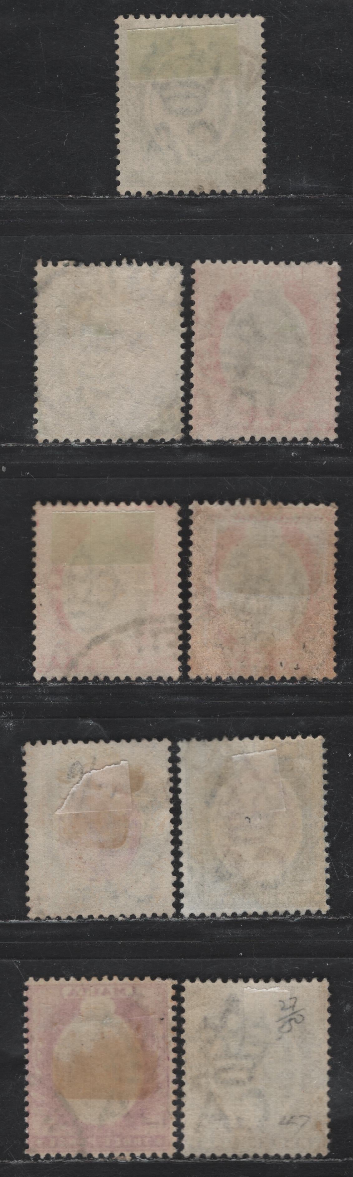 Lot 251 (C) Malta SG#38-42, 44 1/2d - 1/- Green - Gray & Violet King Edward VII, 1903-1904 King Edward VII Issue, 8 Fine/Very Fine Used Singles, Crown CA Wmk, Extra Shades Of 1/2d & 1d