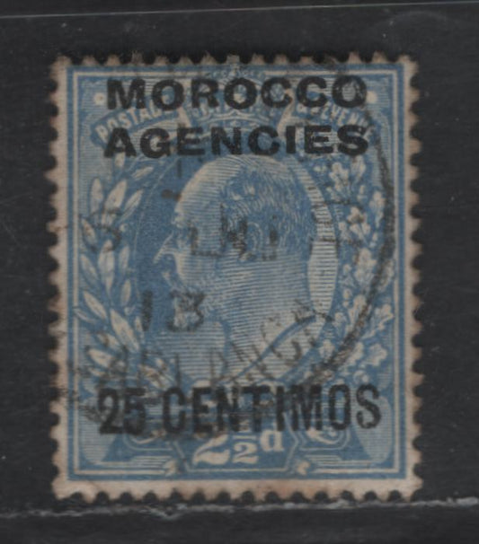Lot 263 Morocco Agencies SG#124 25c on 2.5d Dull Blue King Edward VII, 1912 King Edward VII Harrison Printing, A Fine Used Single