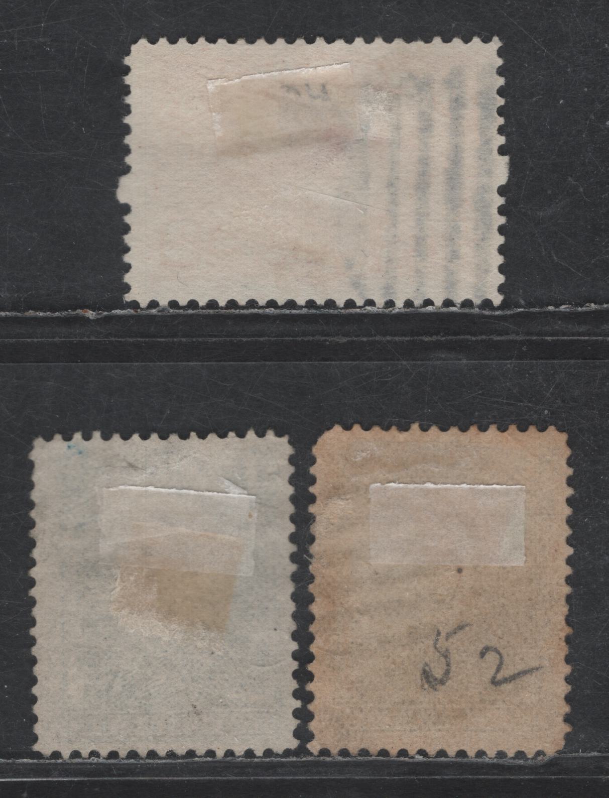 Lot 27 Newfoundland #48b, 49b, 51 2c-3c Orange - Umber Brown Codfish - Queen Victoria, 1880-1896 4th Cents Issue, 3 Fine Used Singles