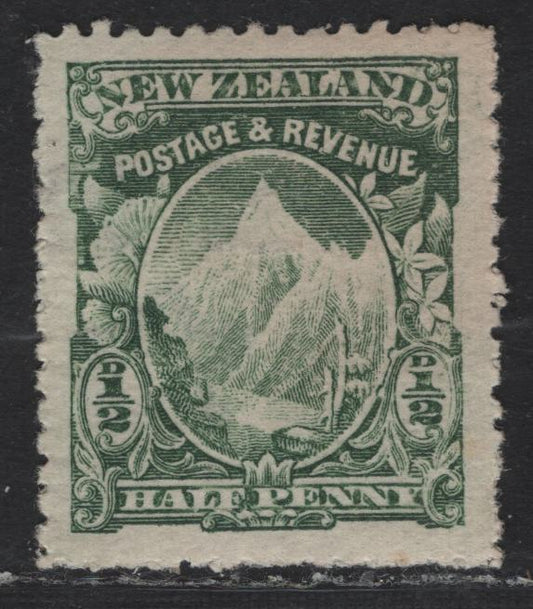 Lot 274 New Zealand SG#302b 1/2d Deep Green Mount Cook, 1902-1907 Pictorial Issue, A VFOG Single, Perf 14, Single Wmk