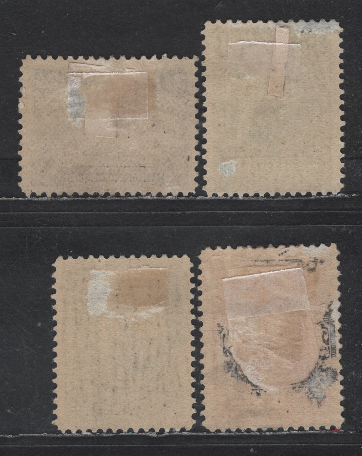 Lot 30 Newfoundland #61-62, 71-72 1c - 30c Deep Green - Slate Queen Victoria - Colony Seal, 1897 Discovery of Newfounfland Issue, 4 FOG Singles, All With Shallow Hinge Thins