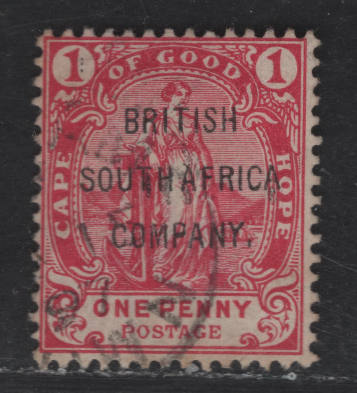Lot 306  (C) British South Africa Company SG#59 1d Rose Red Hope, 1896 British South Africa Company Overprinted Issue, A Very Fine Used Single
