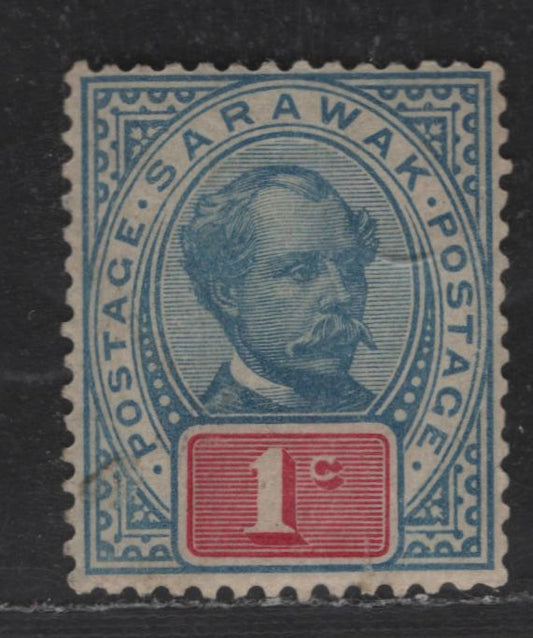 Lot 317 Sarawak SG#36b 1c - 12c Ultramarine & Rosine Sir Charles Brooke, 1899-1908 Sir Charles Brooke Issue, A VFNH Single