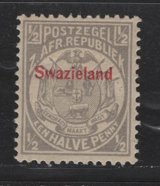 Lot 353 Swaziland SGSG#4 1/2d Gray Arms, 1889-1890 Overprinted With Arms Issue, A VFOG Single