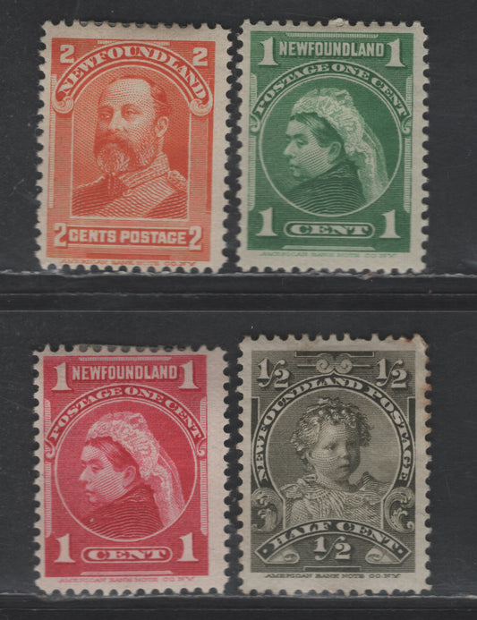 Lot 36 (C) Newfoundland #78-81 1/2c - 2c Olive Green - Orange King Edward VIII As A Child- King Edward VIII, 1897-1901 Royal Family Issue, 4 FOG Singles, Some Toning On 1/2c