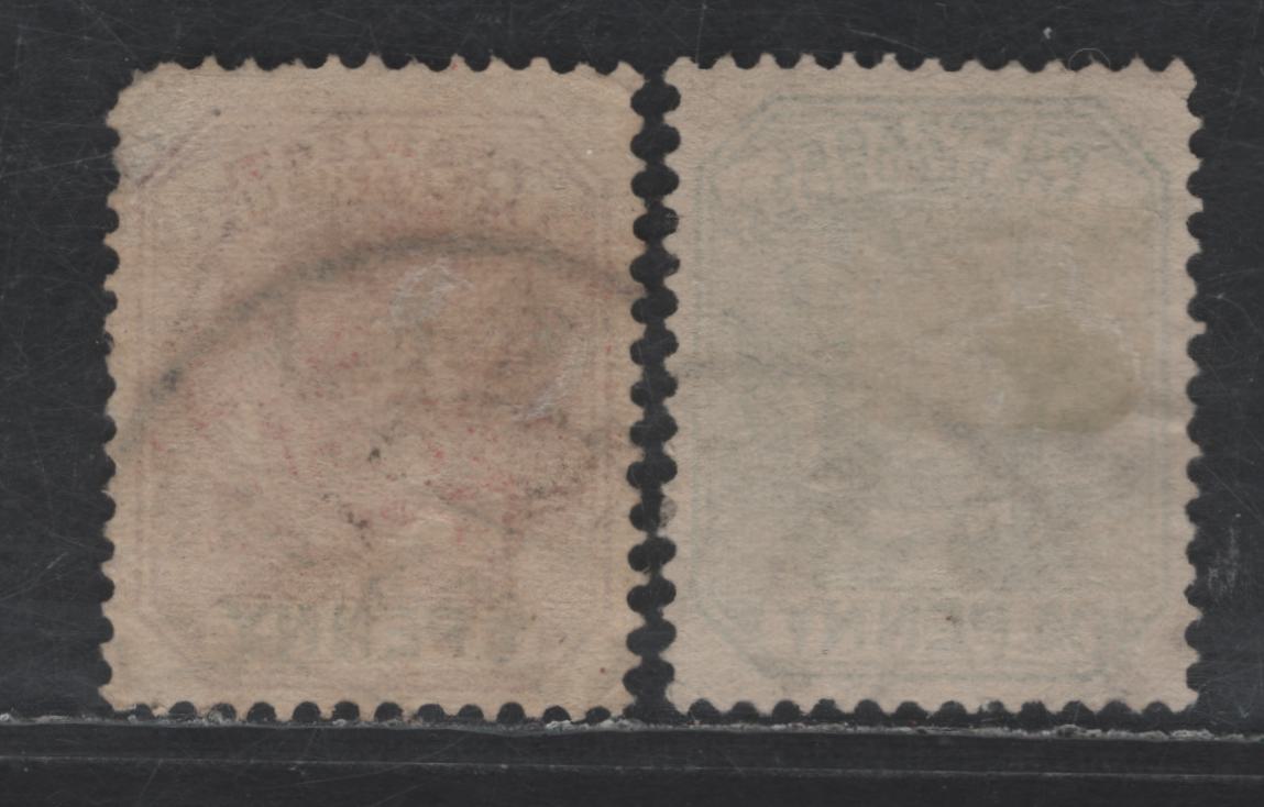 Transvaal SG#226-227 1/d Green, 1d Rose Red & Green, 1900 VRI Overprints Issue, 2 Very Fine Used Singles These Are Original Based On The Imperfections Of The Letters And Stamps