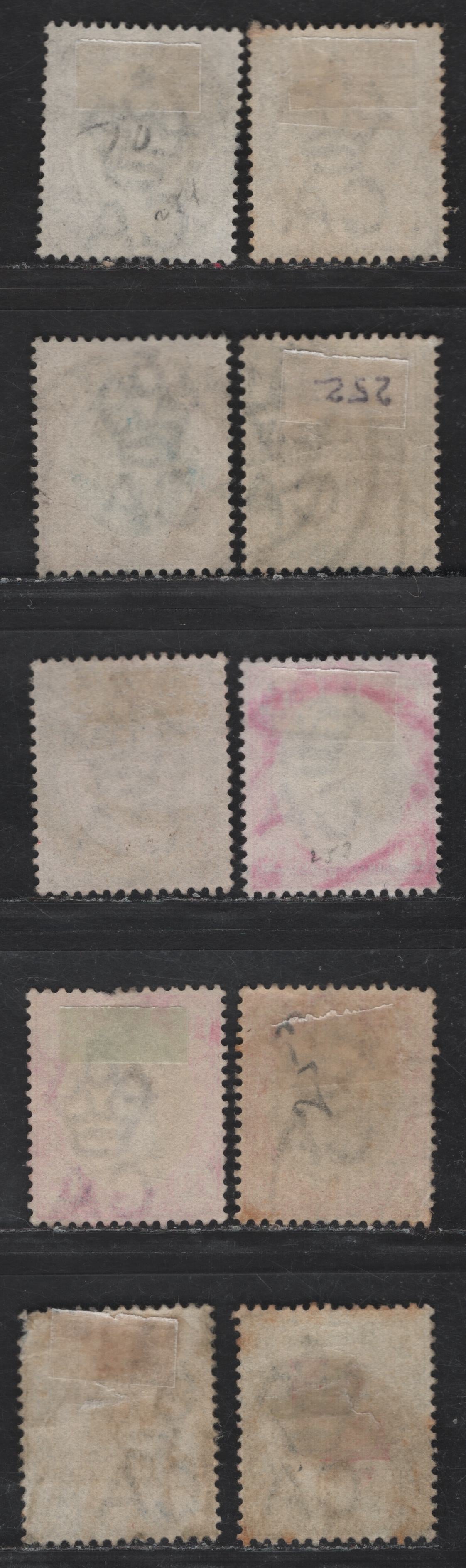 Lot 374 (C) Transvaal SG#244-249, 256 1/2d Black & Bluish Green - 1/- Grey Black & Red Brown, 1902-1903 King Edward VII Wmk Crown CA Issue, 10 F & VF Used Singles With Shades